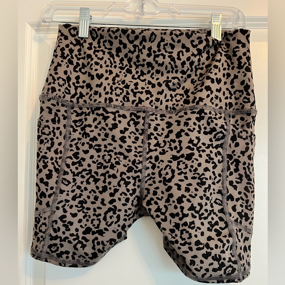 Leopard print bike shorts